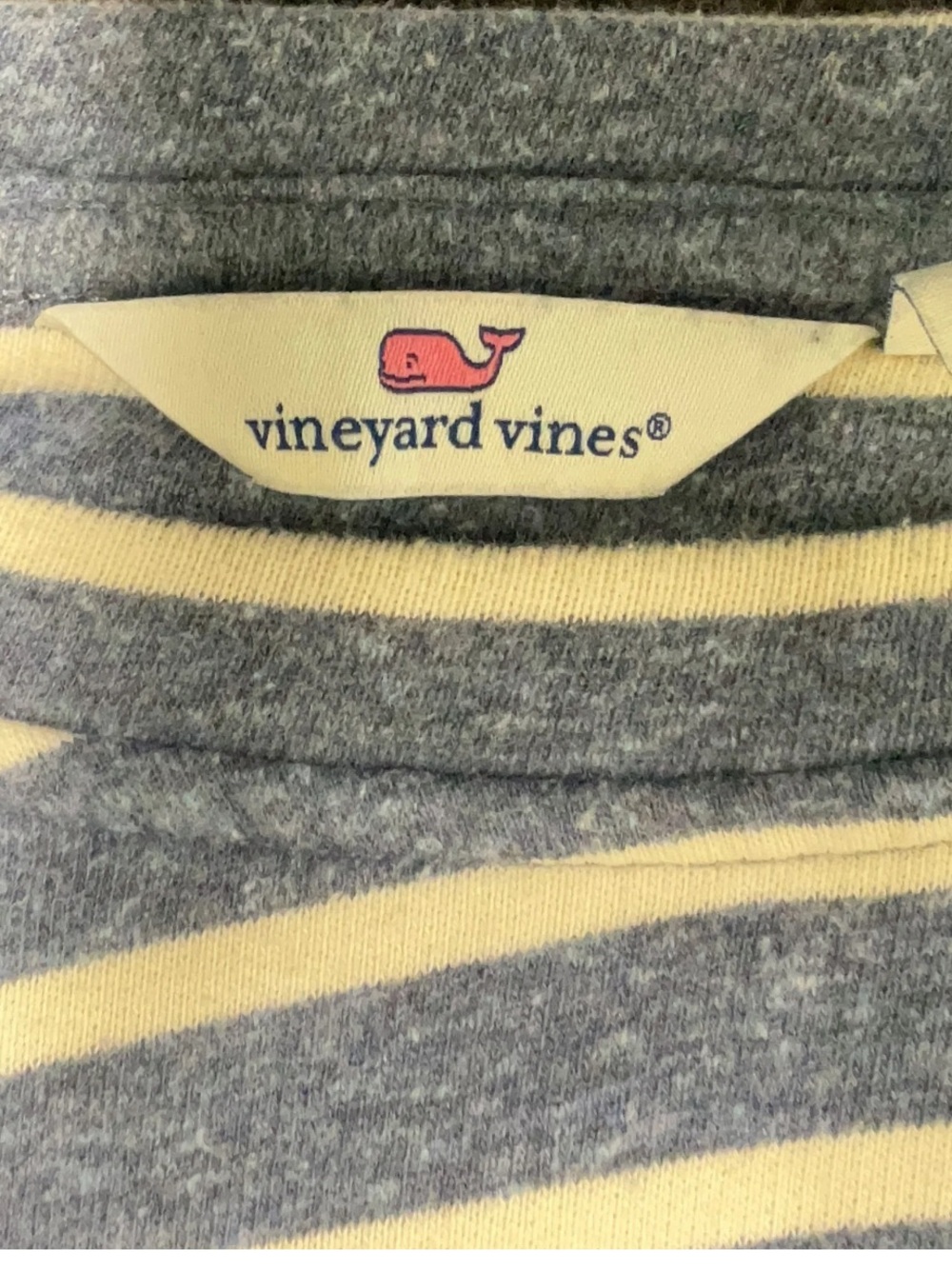 Vineyard Vines Gray & Cream Striped Sweatshirt - Picture 2 of 5